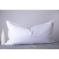 Arcticnorthdown King Size Goose Down Feather Hotel Collection Bed Pillows For Sleeping One Pillow For Back, Stomach Or Side Sleepers Stripe White Color King One Pillow