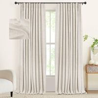 Inovaday Cream Blackout Curtains 84 Inches Long, 100% Full Light Blocking Thermal Insulated Room Darkening Curtains & Drapes For Bedroom Living Room + 20 Curtain Ring Clips - Cream Cheese W50Xl84