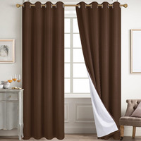 Diraysid 100% Blackout Curtains Chocolate Brown Linen Curtains For Bedroom Grommet Thermal Insulated Room Darkening Drapes (2 Panels, W52 X L84 Inch)