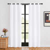 Nicetown White Curtains 80 Inch Length 2 Panels Set For Living Room, W34, Thermal Insulated Window Treatment Grommet 50% Room Darkening For Bedroom