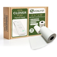 Vonlyst Thermal Paper Roll For Clover Flex Receipt Paper 2 1/4 X 55 (10 Rolls)