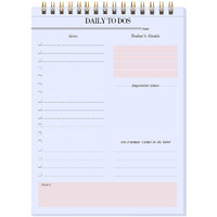 Daily To Do Notepads - Task Checklist Planner, Time Management Planner, To Do Lists, Organizer With Today's Goals, Notes, 52 Undated Agenda Tear-Off Sheets, 6.5 X 9.8 Inches (Pink)
