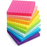 8 Pads Lined Sticky Notes 3X3 Sticky Notes With Lines Self-Stick Note Pads 8 Bright Multi Colors, 85 Sheets/Pad