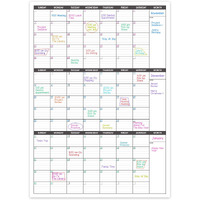 Large Dry Erase Calendar For Wall - 3 Month Vertical Wall Calendar, Blank Reusable Monthly Quarterly Calendar Planner Undated, 27.8" X 41" Whiteboard Calendar, Laminated Organizer For Home, Office, Classroom