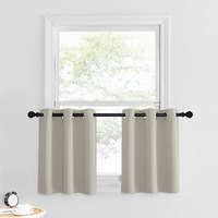 Nicetown Natural Blackout Curtain Panels 24 Inch Long, Thermal Insulated Light Blocking Window Draperies Drapes Privacy Protect Energy Efficient For Small Windows Bedroom, 34 By 24 Inch, 2 Pcs