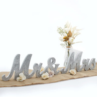 Mr Mrs Sign For Wedding Table,Mr And Mrs Wooden Letters,Large Mr. & Mrs.Party Decoration Items,Head Table Wedding Wood Letter,Just Married Sign Anniversary Party Valentine's Day Vintage Decor, Silver 2