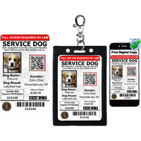 Activedogs Registered Service Dog Photo Id Card & Identification Holder - Ada & Tsa Compliant Service Dog Badge With Qr Code & Clip-On Carrier - Free Registration & Digital Copy