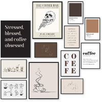 97 Decor Coffee Bar Decor - Coffee Wall Decor, Coffee Poster Print, Coffee Bar Essentials, Coffee Cart Accessories, Eclectic Coffee Shop Decorations, Vintage Coffee Pictures For Kitchen (Unframed)