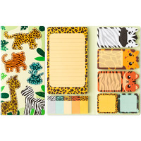 Xqumoi Safari Animal Sticky Notes Set, 550 Sheets, Wild Animal Self-Stick Note Pads Jungle Zoo Animal Writing Memo Pads Page Marker Student Classroom School Office Supplies Small Gift