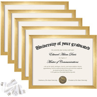 Upsimples 8.5X11 Picture Frame Certificate Document Frame With High Definition Glass, 5 Pack Diploma Frames For Wall And Tabletop, Gold