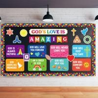 God's Love Is Amazing Christian Bulletin Board Decorations Religious Classroom And Sunday School Decor Bulletin Board Religious Cutouts Classroom Decor School Holiday Bulletin Board Decor