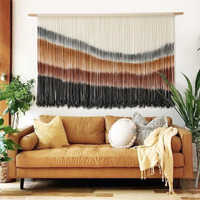 Flber Macrame Wall Hanging Macrame Wall Decor Large-Scale Tie-Dye Tapestry Living Home Room Wall Decor 59\" Wx 35\" L