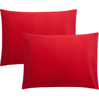 Flxxie 2 Pack Microfiber Standard Pillow Cases, 1800 Super Soft Pillowcases With Envelope Closure, Wrinkle, Fade And Stain Resistant Pillow Covers, 20X26, Red