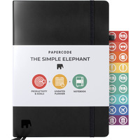 Papercode Daily Planner 2023 - Simple Elephant Undated Daily, Weekly, And Monthly Calendar Planner For Productivity & Goal Setting, Black