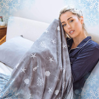 Cooling Blanket With Double Sided Cold Effect, Queen Size Lightweight Breathable Summer Oversize Coastal Theme Blankets For Bed, Transfer Heat To Keep Body Cool For Hot Sleepers Night Sweats, 90X90