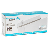 100 No. 10 Self Seal Security Envelopes - Designed For Secure Mailing - Security Tinted With Printer Friendly Design - Number 10 Size 4 1/8 X 9  Inch (100 Pack)
