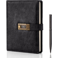 Wemate Diary With Lock, A5 Pu Leather Journal With Lock 240 Pages, Vintage Lock Journal Password Protected Notebook With Pen & Gift Box, Lock Diary Planner Organizer For Men And Women, 8.6X5.8In