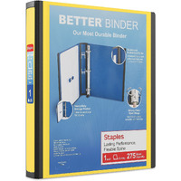 Staples Better 1-Inch D 3-Ring View Binder, Yellow (19064)