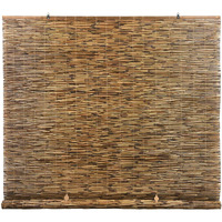 Radiance - Outdoor Roller Shades For Porch Or Patio Privacy Screen, Roll-Up Bamboo Blinds For Windows, Cocoa, 72\" W X 72\" L