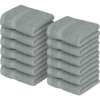 Utopia Towels [12 Pack Premium Wash Cloths Set (12 X 12 Inches) 100% Cotton Ring Spun, Highly Absorbent And Soft Feel Essential Washcloths For Bathroom, Spa, Gym, And Face Towel (Cool Grey)