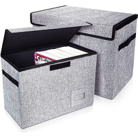 Leffis Comic Book Storage, Comic Book Box 15.5" X 7.5" X 11.3", Collapsible Comic Short Box With Lids Holds 150 Comics Heavy Duty Comic Book Bin Container (Grey)