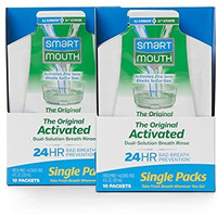 Smartmouth Mouthwash Travel Packets For 24 Hours Of Fresh Breath Guaranteed, 2 Boxes, 10 Packs Each