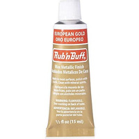 Amaco Rub N Buff Wax Metallic Finish - Rub N Buff European Gold 15Ml Tube - Versatile Gilding Wax For Finishing Furniture Antiquing And Restoration - Rub And Buff Colors Single Tube