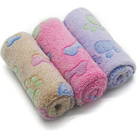 1 Pack 3 Puppy Blankets Super Soft Warm Sleep Mat Bone Print Cute Blanket Fluffy Premium Fleece Pet Blanket Flannel Throw Dog Blankets For Small Dogs Puppy Cat,Small(23"X15")