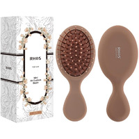 Rhos Mini Travel Hair Brush For Women/Men/Kids - Pocket Detangler Brush For Wet And Dry Hair - Travel Size Paddle Brush For Detangling- For All Hair Types (1 Pack-Mocha)