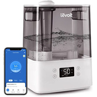 Levoit Humidifiers For Bedroom Large Room Home, (6L) Cool Mist Top Fill Essential Oil Diffuser For Baby & Plants, Smart App & Voice Control, Rapid Humidification & Auto Mode - Quiet Sleep Mode, Gray