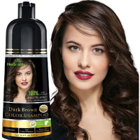 Herbishh Hair Color Shampoo For Gray Hair - Magic Hair Dye Shampoo - Colors Hair In Minutes-Long Lasting-500 Ml-3-In-1 Hair Color-Ammonia-Free (Dark Brown)