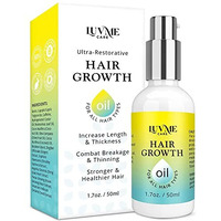 Luv Me Care Biotin Hair Growth Oil Hair Growth Serum For Thicker Longer Fuller Healthier Hair, Prevent Hair Loss & Thinning, All Natural Vitamin Rich Treatment, Women & Men, All Hair Types 1.7 Oz