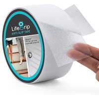 Lifegrip Anti Slip Transparent Anti Slip Tape, 2 Inch By 15 Feet, Non-Slip Traction Grip Tape To Tubs, Boats, Stairs, Clear, Soft, Comfortable For Bare Feet (2" X 15')