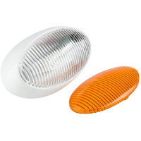 Lumitronics Rv 12V Led Oval Porch Utility Light - Clear & Amber Lenses - For Motorhomes, Campers, Trailers, 5Th Wheels (White)
