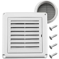 Funmit 4" Louvered Vent Cover Stops Birds Nesting For Outside Dryer Exhaust Air Vent Cover With 4 Screws For Easy Installation (White)
