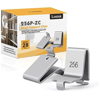 Lenink 28 Piece 256P-Zc Adjustable Pilaster Shelf Clip Shelving Brackets Clips For Metal And Wood Shelving