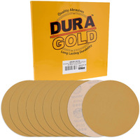 Dura-Gold Premium 9" Drywall Sanding Discs - 180 Grit (Box Of 10) - High-Performance Sandpaper Discs With Hook & Loop Backing, Fast Cutting Aluminum Oxide Abrasive - For Drywall Power Sander, Wood