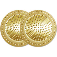 Seatery 2Pcs Hair Catcher Shower Drain/Strainer/Cover/Filter/Trap, Bathtub Drain Cover Hair Catcher, Hair Stopper For Bathroom Sink/Floor Drain, Stainless Steel And Silicone Drain Strainer, Gold