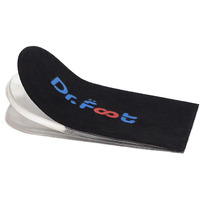 Dr.Foot Adjustable Orthopedic Heel Lift Inserts, Height Increase Insole For Leg Length Discrepancies, Heel Spurs, Heel Pain, Sports Injuries, And Achilles Tendonitis (Black, 3 Layers - L)