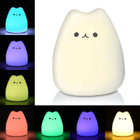 Litake Led Cat Night Light For Kids, Battery Powered Silicone Cute Cat Nursery Night Lights, Portable Night Light, Multicolor Christmas Gifts For Baby, Children, Toddlers, Teen Girls