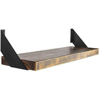 Iron 6 Inch Shelf Brackets Flat Angle Curved Black Floating Industrial Shelves Support Brackets, Set Of 2