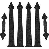 Hardhockall Magnetic Garage Door Decorative Hardware Faux Hinges Handles Hardware Kit, 6 Pieces Garage Door Accents, Color: Black (2Pcs Handles+4Pcs Hinges)