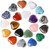 Yatojuzi 20Pcs Natural Heart Healing Crystals Rose Quartz Amethyst Heart Love Stones Set Bulk Polished Pocket Palm Thumb Gemstones Chakra Reiki Balancing Gifts For Women Men 0.8 Inch