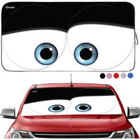 Gven- The Original Patented Car Eyes Windshield Sun Shade 2025 Windshield Cover Automotive Interior Sun Protection Front Windshield Sun Visor Protector Blocks Uv Rays Keep Your Vehicle Cool (Black, S)