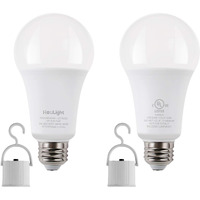 Houlight 5W Rechargeable Emergency Led Light Bulbs With Back Up Battery For Power Outage, Camping, Hurricane, Disaster Planning, 40W Equivalent, Ul Certified (5000K Daylight White, 2-Pack)