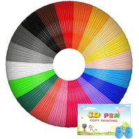 3D Pen Filament Refills 20 Colors, 13 Ft Per Color Total 260 Ft, 1.75 Mm Filament Compatible With Scrib3D Mynt3D 3D Pen Comes With 2 Finger Caps & 3D Pen Template Book [3D Pen Not Include]