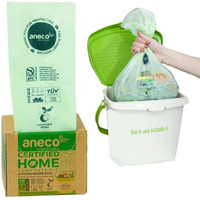 Aneco 100% Compostable Trash Bags 2.6 Gallon, Extra Thick Kitchen Small Compost Bags For Countertop Bin (100 Count)