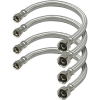 Highcraft Faucet Hose Connector 12" Length, 1/2" Ips X 3/8" Comp Fip Flexible Braided Stainless Steel Supply Line, Bathroom Kitchen Sink Extension Lead-Free (4 Pack)