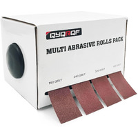Qyqrqf Emery Cloth Roll, 4 Grits Abrasive Sandpaper Rolls Assorted Sand Paper With Dispenser For Woodworking Automotive Metal Polishing, 150 240 320 400 Grits Per Roll 6 Meters