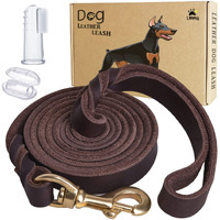Lwbmg Leather Dog Leash 6Ft, Heavy Duty Dog Leash, Strong Durable Genuine Leather Braided Dog Leash, Soft And Comfortable Leather Leash For Large, Medium And Small Dogs Training